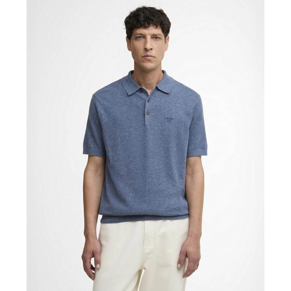 Barbour Muston Linen-Blend Knitted Polo Shirt